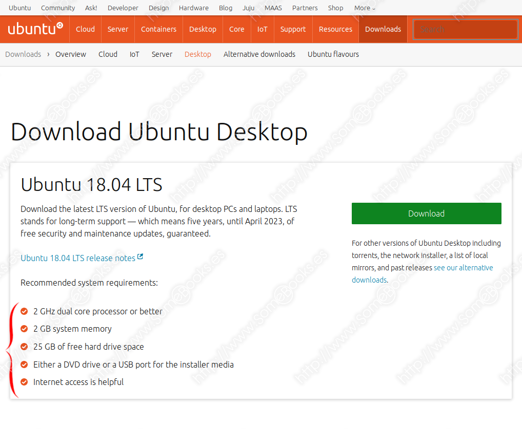 Requisitos mínimos de Ubuntu 