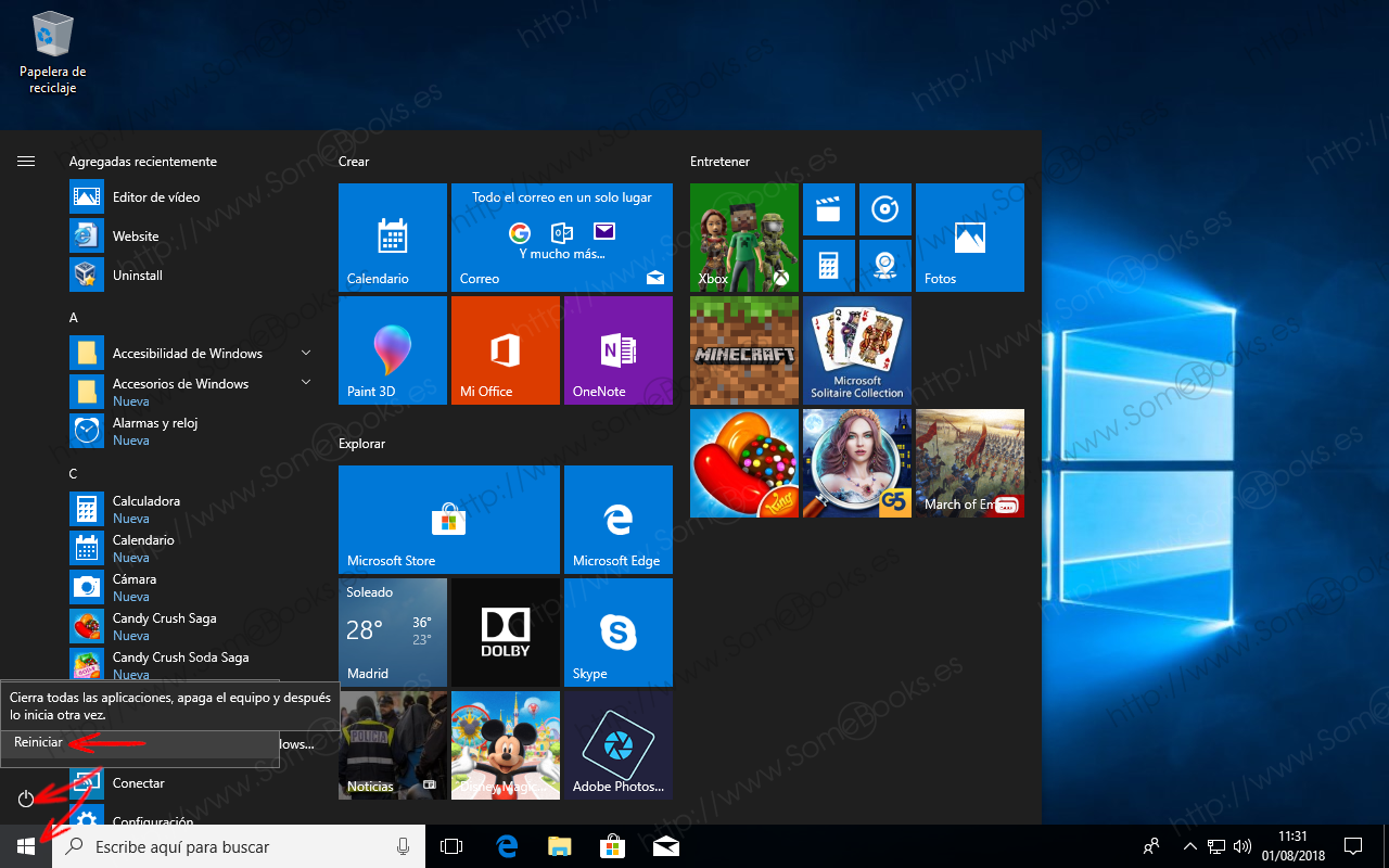Usar el menú Inicio a pantalla completa o el modo Tableta en Windows 10 - Como Recuperar La Pantalla De Inicio De Windows 10