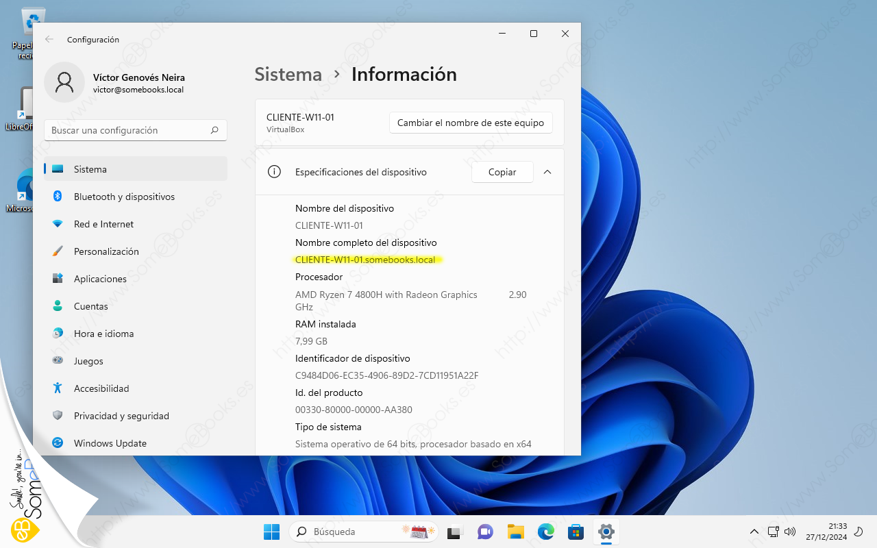 Unir Un Cliente Windows 11 A Un Dominio Windows Server 2022 SomeBooks es